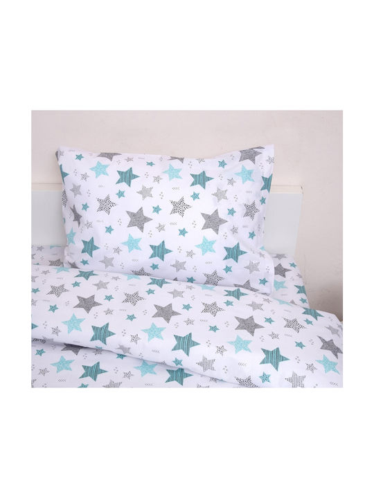 Viopros Set Baby Duvet Cover with Pillowcase Seirios White 120x160cm