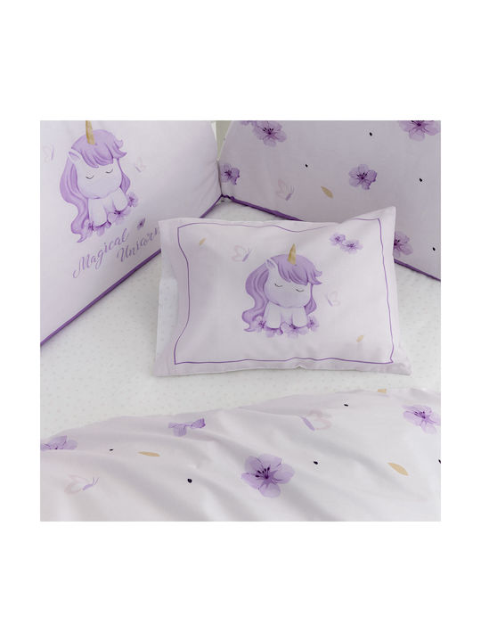 Nima Baby Duvet Cover Set With Pillowcase Magical Unicorn Lilac 110x145cm
