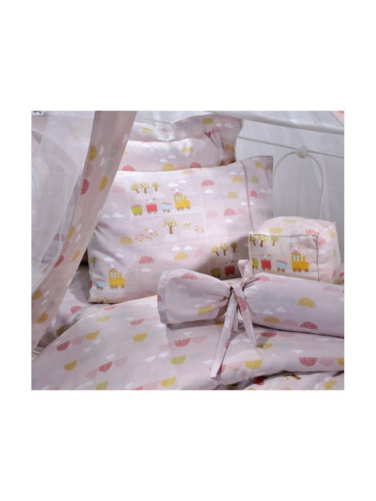 Down Town Home Baby Bettbezug Set mit Kissenbezug Rosa 105x150cm.