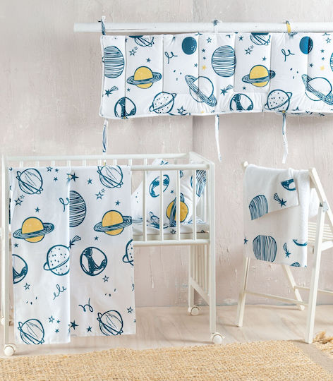 Rythmos Baby Duvet Cover Set With Pillowcase Saturn White 110x160cm