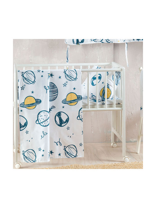 Rythmos Baby Duvet Cover Set With Pillowcase Saturn White 110x160cm