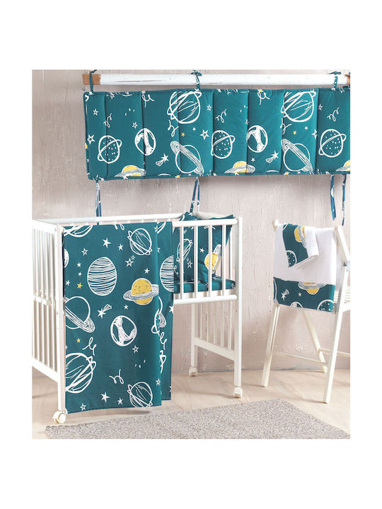 Rythmos Baby Duvet Cover Set With Pillowcase Saturn Petrol (Item J062) 110x160cm