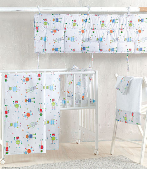 Rythmos Baby Duvet Cover Set With Pillowcase Robot Chat Multicolour 110x160cm