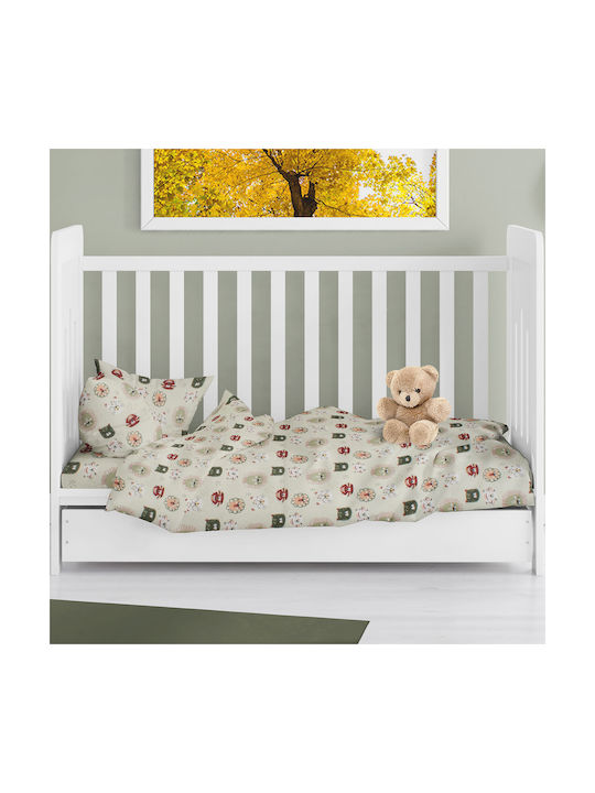 Dimcol Βρεφική Παπλωματοθήκη Bebe Light Olive 120x160εκ.