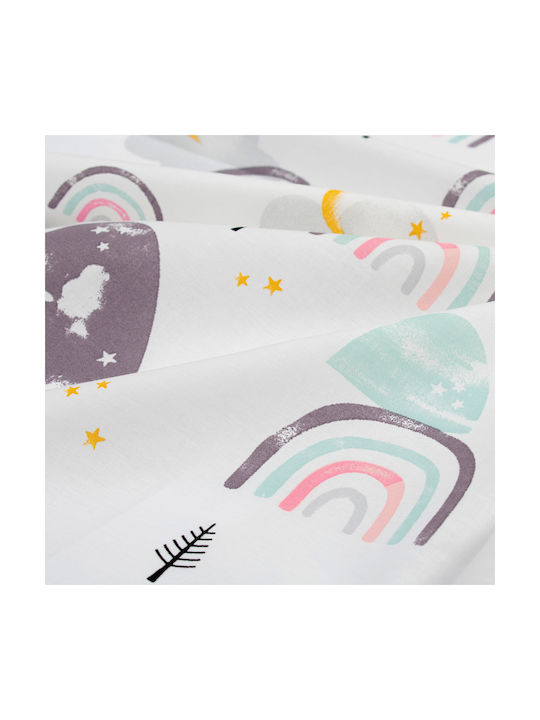 Dimcol Βρεφική Παπλωματοθήκη Bebe White-pink 120x160εκ.