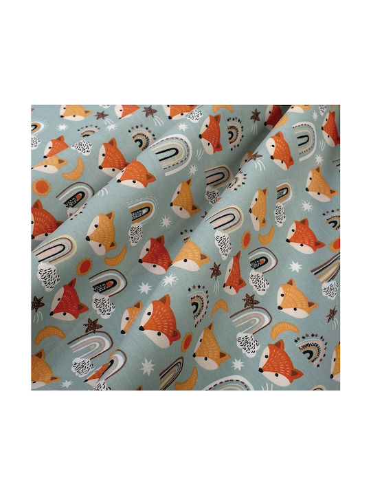 Dimcol Βρεφική Παπλωματοθήκη Bebe Pale Cyan 120x160εκ.