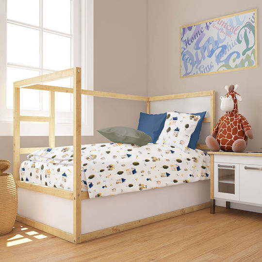 24home.gr Baby Duvet Cover White-green 120x160cm