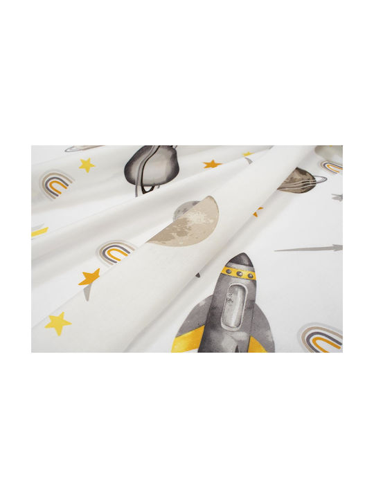 Dimcol Baby Duvet Cover Bebe Space White-grey 120x160cm