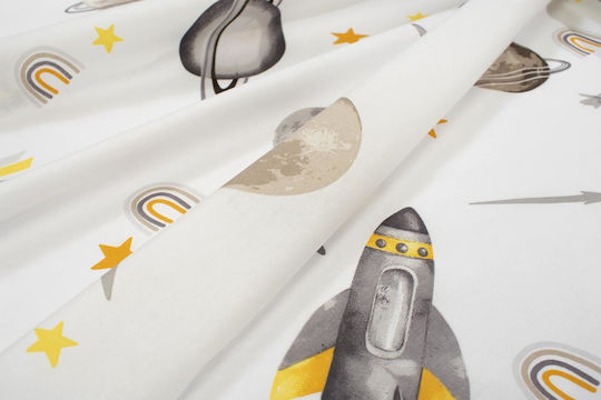 Dimcol Baby Duvet Cover Bebe Space White-grey 120x160cm
