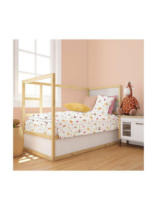 Dimcol Baby Duvet Cover Bebe White-pink 120x160cm