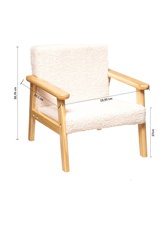 Armchair Basile with Armrests White 43x43x46cm