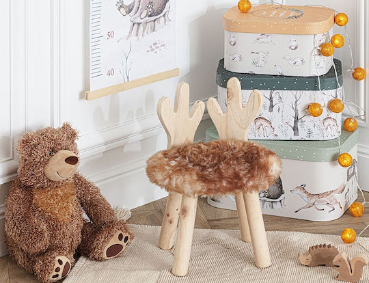 Stool Deer Brown 27x38cm