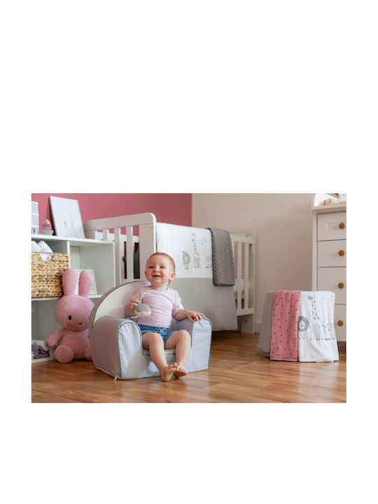Armchair Safari with Armrests Gray 57x37x43cm