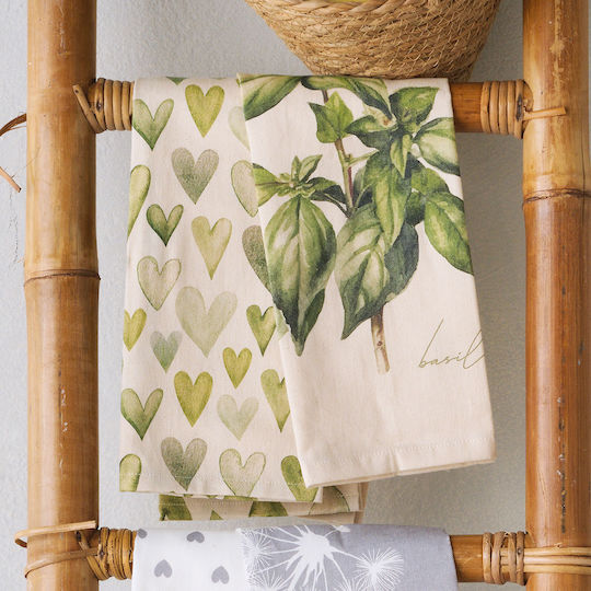 Kentia Fazzy Handtuch aus 100% Baumwolle in Grün Farbe 40x60cm 2Stück