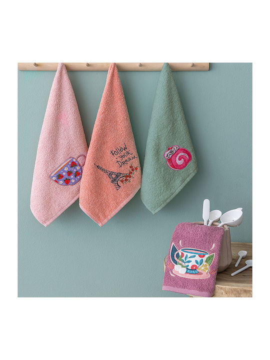 Palamaiki Towel from 100% Cotton in Green Color 40x70cm 4pcs