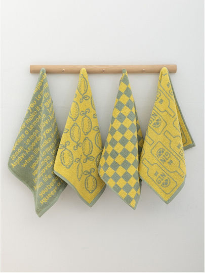 Palamaiki Jack100 Towel from 100% Cotton in Green Color 40x60cm 4pcs Palamaiki Jack100 Towel from 100% Cotton in Green Color 40x60cm 4pcs