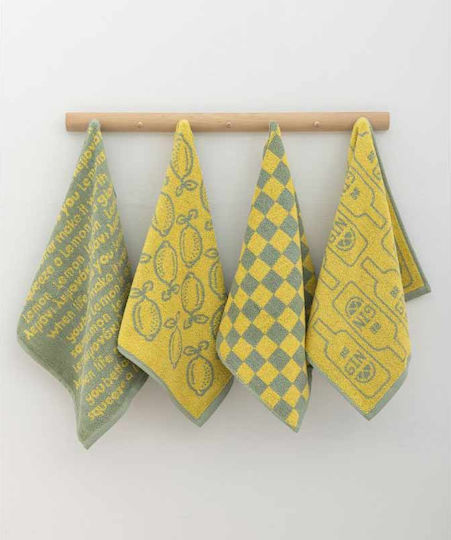 Palamaiki Jack100 Towel from 100% Cotton in Green Color 40x60cm 4pcs