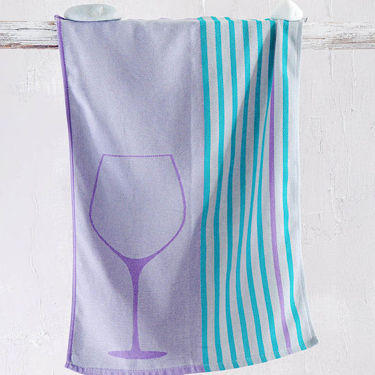 Rythmos Acan Towel from 100% Cotton in Blue Color 50x70cm