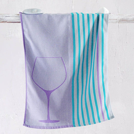 Rythmos Acan Towel from 100% Cotton in Blue Color 50x70cm