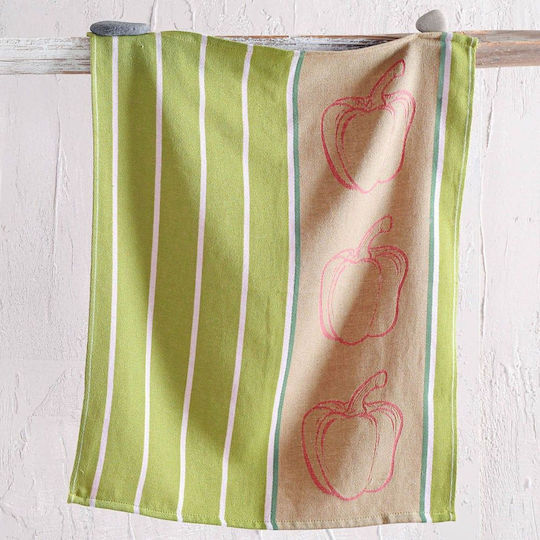 Rythmos Pepper Handtuch aus 100% Baumwolle in Grün Farbe 50x70cm