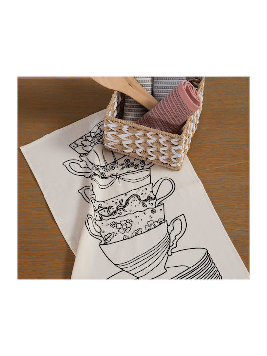 Nef-Nef Homeware Чаена кърпа от 100% Памук в Розов Цвят 40x60см Nef-Nef Homeware Чаена кърпа от 100% Памук в Розов Цвят 40x60см