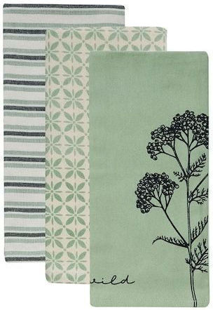 Kentia Fazzy Handtuch aus 100% Baumwolle in Grün Farbe 40x60cm 3Stück Kentia Fazzy Handtuch aus 100% Baumwolle in Grün Farbe 40x60cm 3Stück
