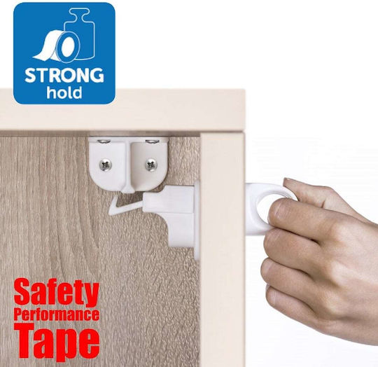 Reer Cabinet & Drawer Lock with Magnet made of Plastic in White Color 1pcs