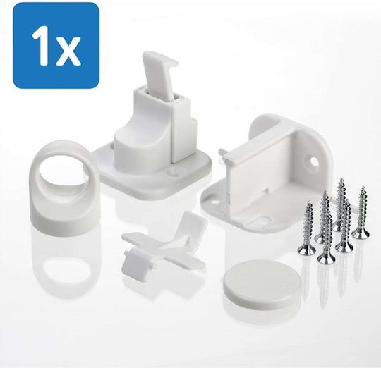 Reer Cabinet & Drawer Lock with Magnet made of Plastic in White Color 1pcs
