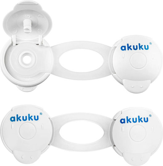 Akuku Cabinet & Drawer Lock made of Plastic in White Color 10x10cm 2pcs