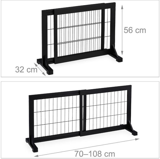 Relaxdays Ușă de siguranță în Culoare Negru 70x56cm 1buc