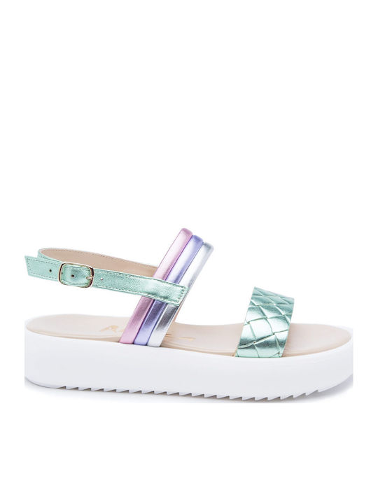 Sandale copii Flatform Amica din piele Moda pentru fetiță Verzi