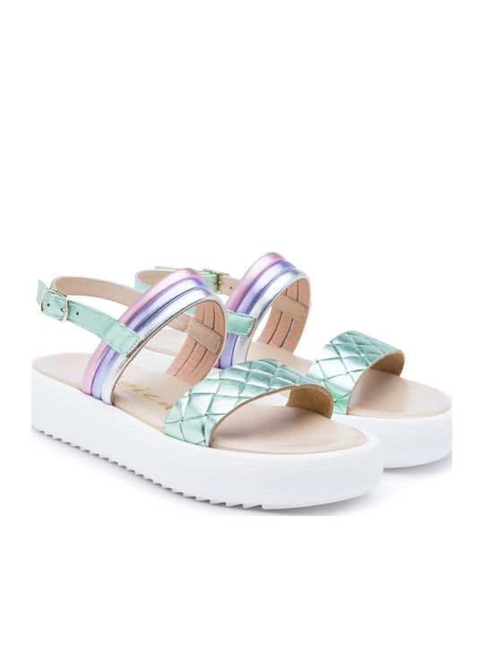 Sandale copii Flatform Amica din piele Moda pentru fetiță Verzi