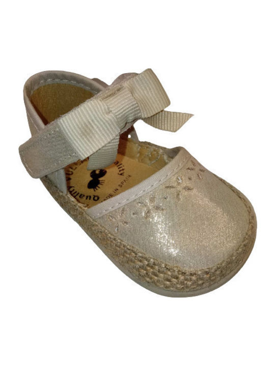 Vul.Ladi Kids Espradrilles with Hoop & Loop Closure Beige