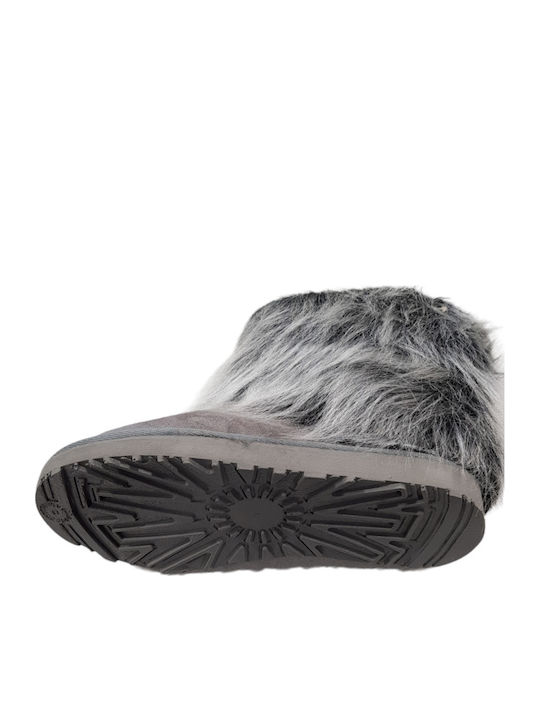 Girls' Ankle Boots Icon 265-80 Gray Faux Fur External Fur