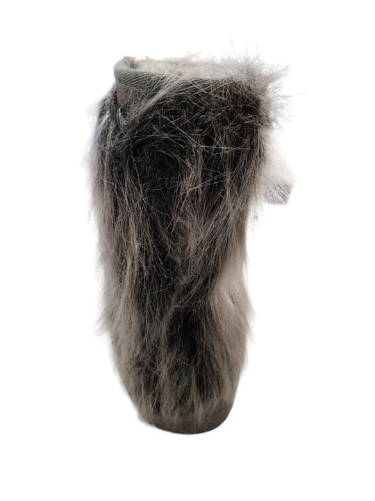 Girls' Ankle Boots Icon 265-80 Gray Faux Fur External Fur