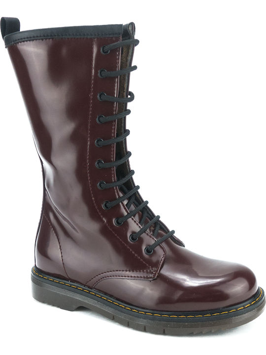 Scarpy Cizme Copii cu Șireturi Burgundy