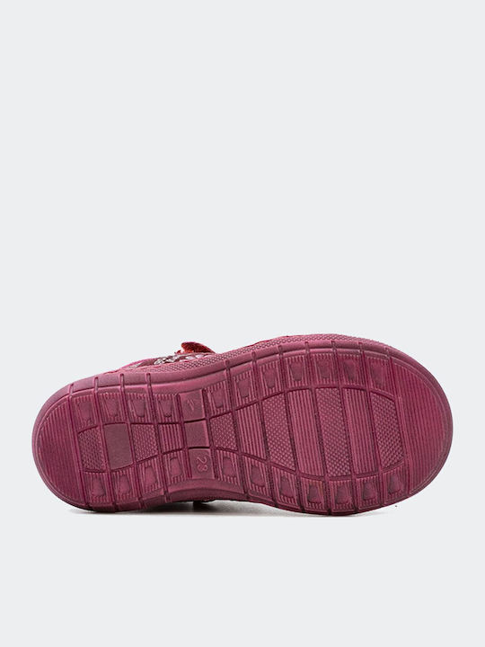 Anatomice Ghete Copii cu Velcro Burgundy 9504-BURGUNDY