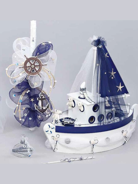Baby Boy Baptism Set Boat Clothing Carrousel 10 Pieces Pk-177