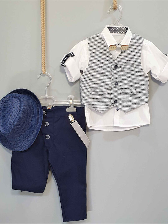 Baby Boy Baptism Set Boat Clothes Carrousel 10 Pieces Pk-328
