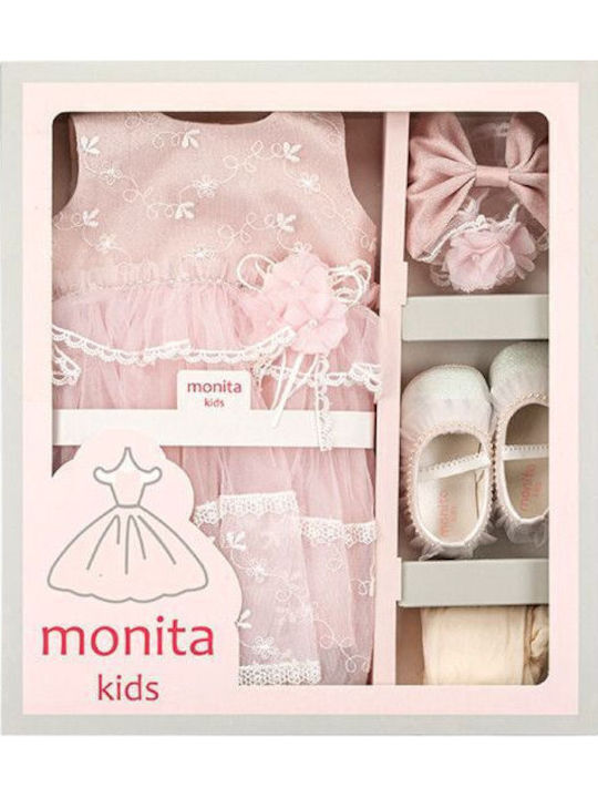 Monita Kids Pink Baptism Clothing Set with Dress 4pcs