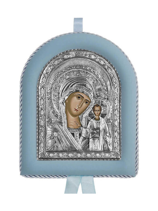 Silber Heilige Ikone Neugeborenes Junge Jungfrau Maria 17x14cm Silber Heilige Ikone Neugeborenes Junge Jungfrau Maria 17x14cm