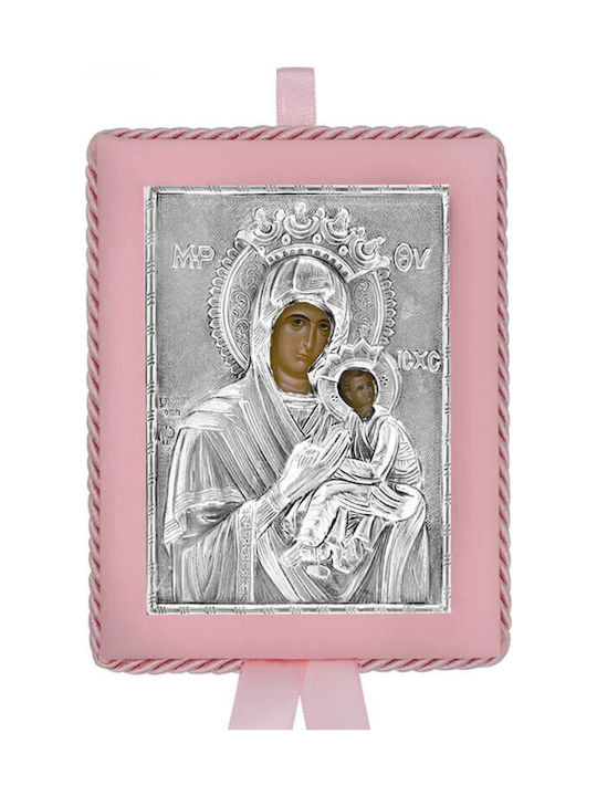 Silver Image Newborn Girl Virgin Mary Immaculate 14.5x11.5cm