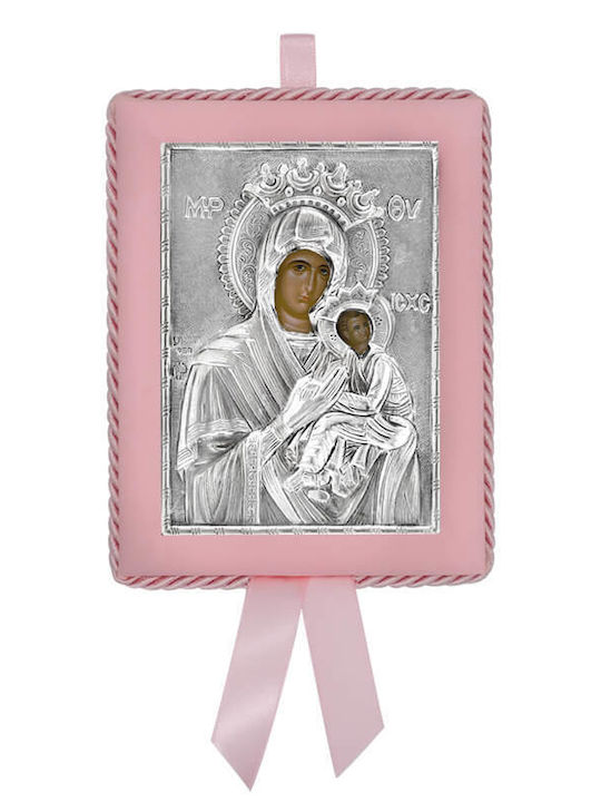 Silver Image Newborn Girl Virgin Mary Immaculate 14.5x11.5cm