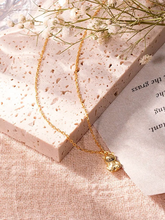 Gold Bear Pendant Necklace