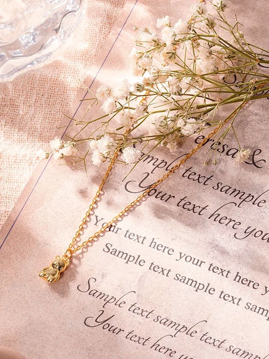 Gold Bear Pendant Necklace