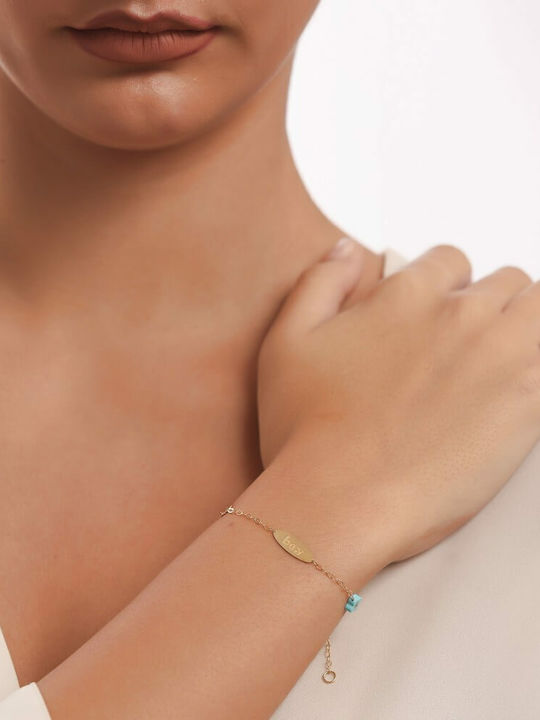 Κίτρινο Χρυσό Παιδικό Βραχιόλι Κ14 Boy Br11100174