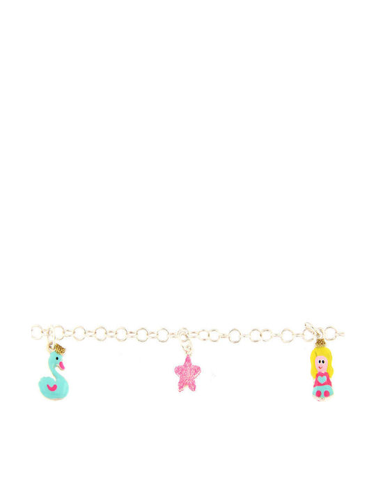 Preziosa Kinderarmband Kette 925° Drei Elemente Emaille aus Silber mit Abbildung Preziosa Kinderarmband Kette 925° Drei Elemente Emaille aus Silber mit Abbildung