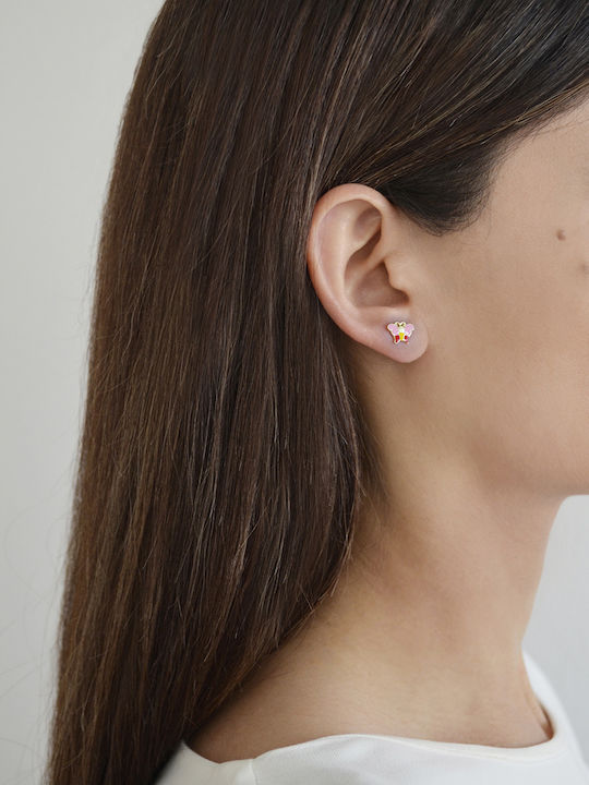 Kritsimis Хипоалергенни Детски Обеци Studs Пеперуди от Злато 14K