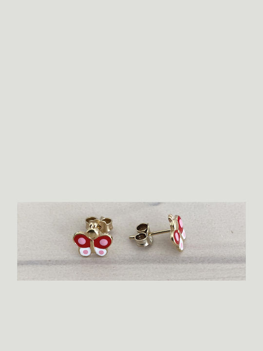 Kritsimis Hipoalergenic Cercei pentru copii Studs Fluturi din Aur 14K