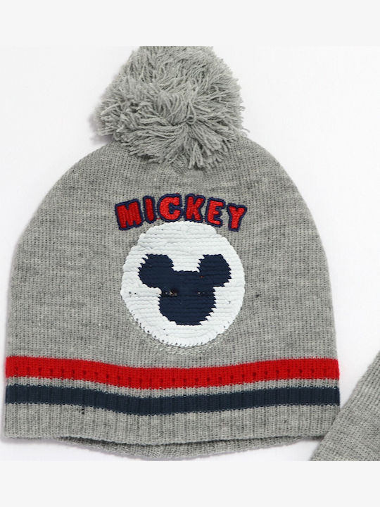 Disney Baby Mickey Mouse Βρεφικό Χειμωνιάτικο Σετ Rh4332 Γκρι